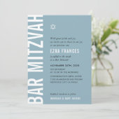 Invitation BAR MITZVAH moderne minimaliste audacieux garçon b (Debout devant)