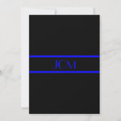 Invitation Bar Mitzvah Monogramme Bleu Noir (Dos)