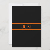 Invitation Bar Mitzvah Monogramme Orange Noir (Dos)