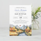 Invitation Bar Mitzvah Montagnard d'Automne Rustique (Debout devant)