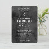 Invitation BAR MITZVAH moody moderne moody noir aquarelle (Debout devant)