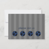 Invitation Bar Mitzvah Navy Blue et Black Soccer Ball (Devant)