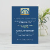 Invitation Bar Mitzvah Navy Sage Lions (Debout devant)