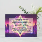 Invitation Bar Mitzvah Neon City Skyline (Debout devant)