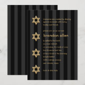 Invitation Bar Mitzvah N'importe quelle bande de couleur Gold (Devant / Derrière)