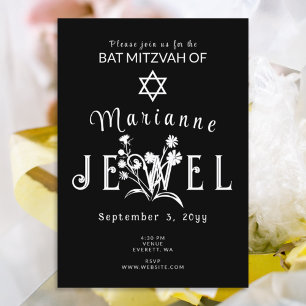 Invitation Bar Mitzvah noir et blanc