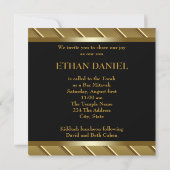 Invitation Bar Mitzvah noir et or (Dos)