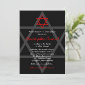Invitation Bar Mitzvah Noir et Rouge (Debout devant)