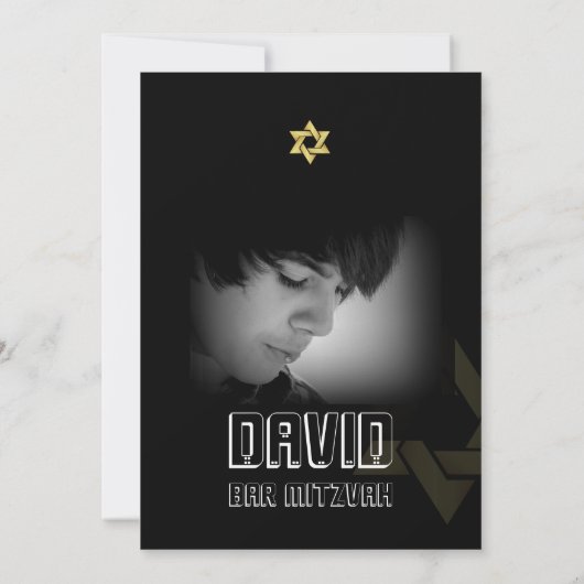 Invitation Bar Mitzvah/noir/or (Dos)