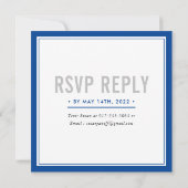 Invitation BAR MITZVAH nom moderne gris bleu royal DYLAN (Dos)