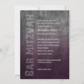 Invitation Bar Mitzvah Ombre Grunge Plum (Devant)