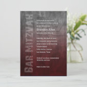 Invitation Bar Mitzvah Ombre Grunge Rouge (Debout devant)