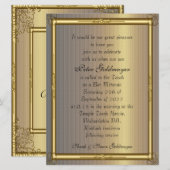 Invitation Bar Mitzvah Or (Devant / Derrière)