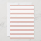 Invitation Bar Mitzvah Or Rose Et Rayure Blanche (Dos)