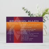 Invitation Bar Mitzvah orange et rouge sur n'importe quelle c (Debout devant)