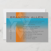 Invitation Bar Mitzvah Orange et Turquoise sur n'importe quel (Devant)