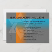 Invitation Bar Mitzvah Orange et Turquoise sur n'importe quel (Devant)