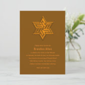 Invitation Bar Mitzvah Orange Tones Star de David (Debout devant)