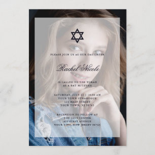 Invitation Bar Mitzvah ou Bat mitzvah  Superposition avec pho