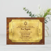 Invitation Bar Mitzvah ou Bat Mitzvah Tablette Chocolat Ticke (Debout devant)