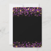 Invitation Bar Mitzvah pailletée violet et or (Dos)