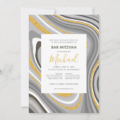 Invitation Bar Mitzvah Parties scintillant moderne Agate Invi (Devant)