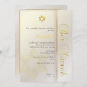 Invitation Bar Mitzvah/perle/or (Devant / Derrière)