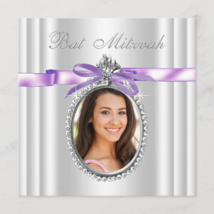 Invitation Bar Mitzvah photo lavande violet