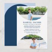 Invitation Bar Mitzvah Photo Moderne (Devant / Derrière)