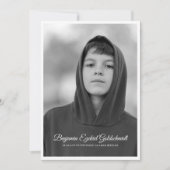 Invitation Bar Mitzvah| Photo personnalisée classique et simp (Devant)