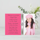 Invitation Bar Mitzvah photo rose (Debout devant)