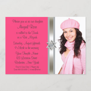 Invitation Bar Mitzvah photo rose