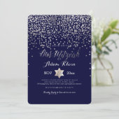 Invitation Bar Mitzvah PixDezines / Confettis Faux Argent (Debout devant)