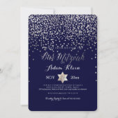 Invitation Bar Mitzvah PixDezines / Confettis Faux Argent (Devant)