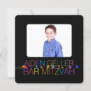 Invitation bar mitzvah PixDezines néons/typographi