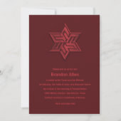 Invitation Bar Mitzvah Red Tones Star de David (Devant)