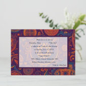 Invitation Bar Mitzvah Résumé Design violet orange (Debout devant)
