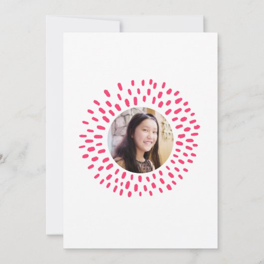 Invitation Bar Mitzvah Rose Corail Photo Éclatement Étoiles A (Dos)