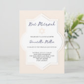 Invitation Bar Mitzvah Rose Moderne Étoile de David (Debout devant)