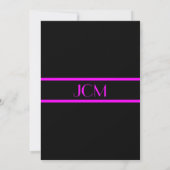 Invitation Bar Mitzvah Rose Noir Monogramme (Dos)
