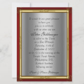 Invitation Bar Mitzvah Rouge argent (Devant)