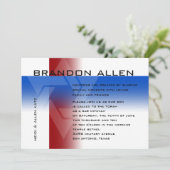 Invitation Bar Mitzvah Rouge et bleu sur n'importe quelle cou (Debout devant)