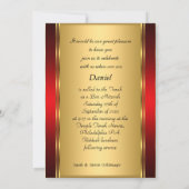 Invitation Bar Mitzvah rouge et or (Dos)