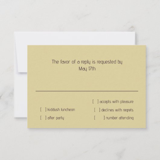 Invitation Bar Mitzvah rouille or étoile violette de David (Dos)