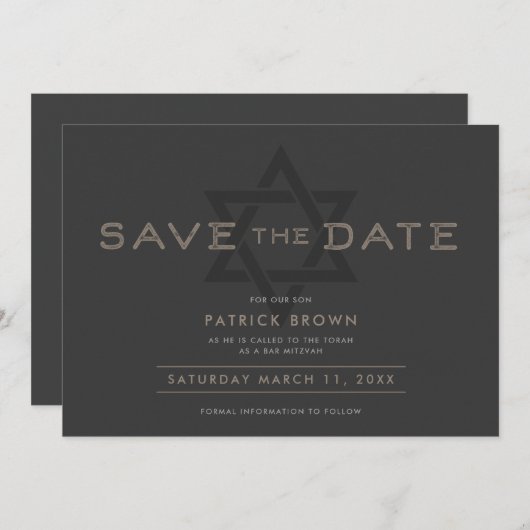 Invitation Bar Mitzvah Save the Date (Devant / Derrière)