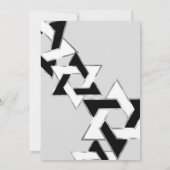 Invitation Bar Mitzvah Silver Black White Star de David (Dos)
