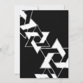 Invitation Bar Mitzvah Silver Black White Star de David (Dos)