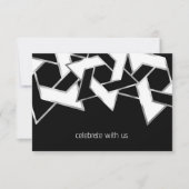 Invitation Bar Mitzvah Silver Black White Star de David (Devant)