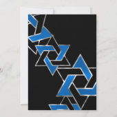 Invitation Bar Mitzvah Silver Blue Black Star de David (Dos)