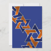 Invitation Bar Mitzvah Silver Blue Orange Star de David (Dos)